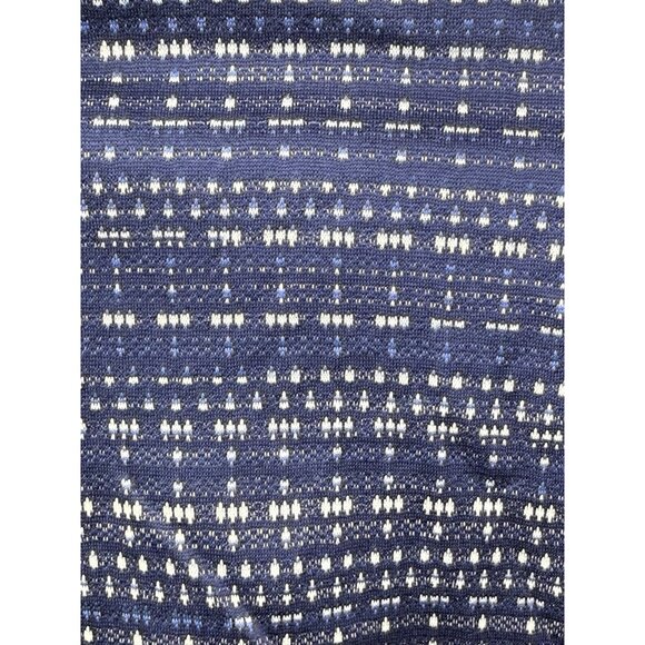 Bugatchi Men's L Blue Textured Geometric Mercerized Cotton Knit SS Polo Shirt - Picture 5 of 6